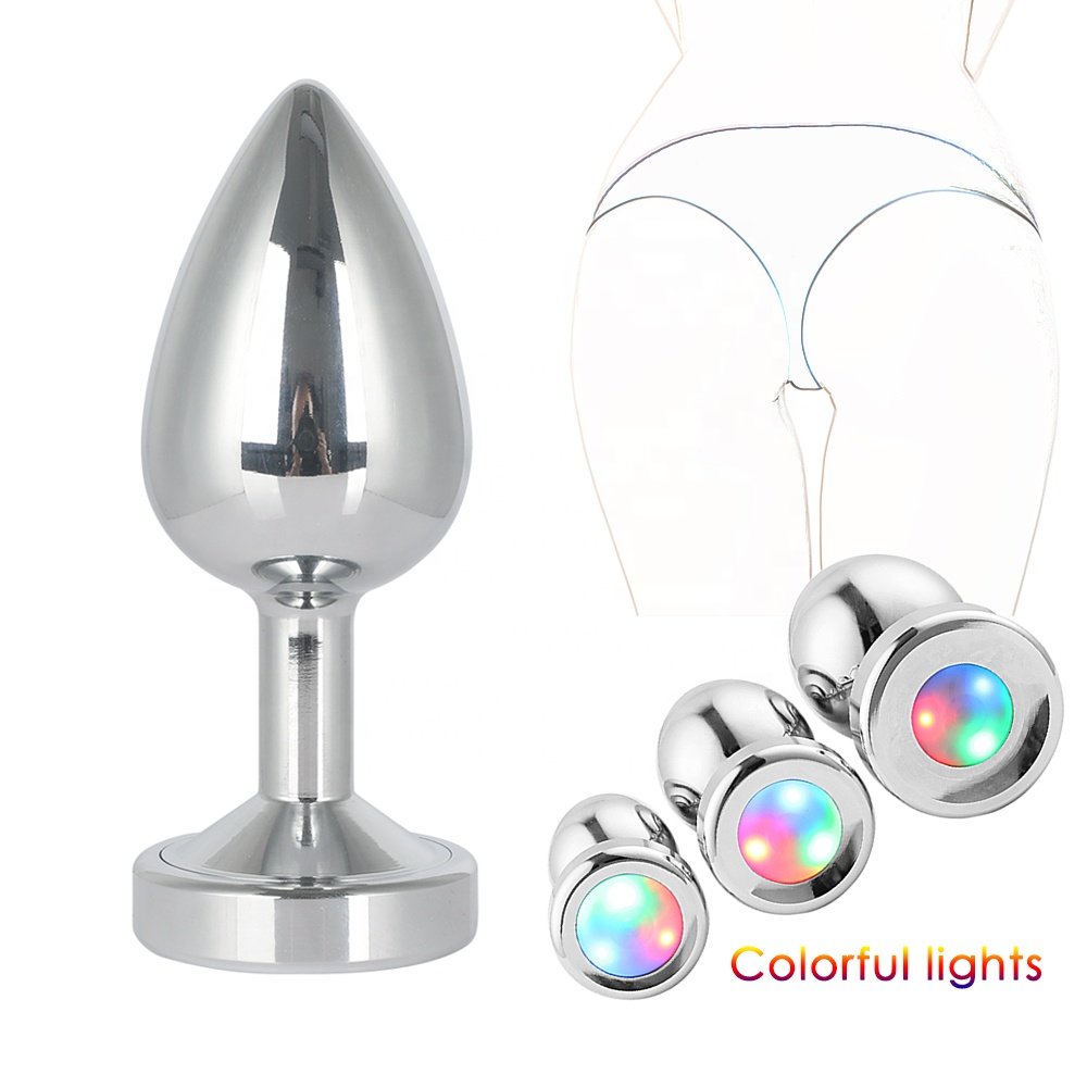 anal sex toy women female Metal Lamp Shape Anal Butt Plugs Vagina Prostate Massager Plug Sex Toy for couple