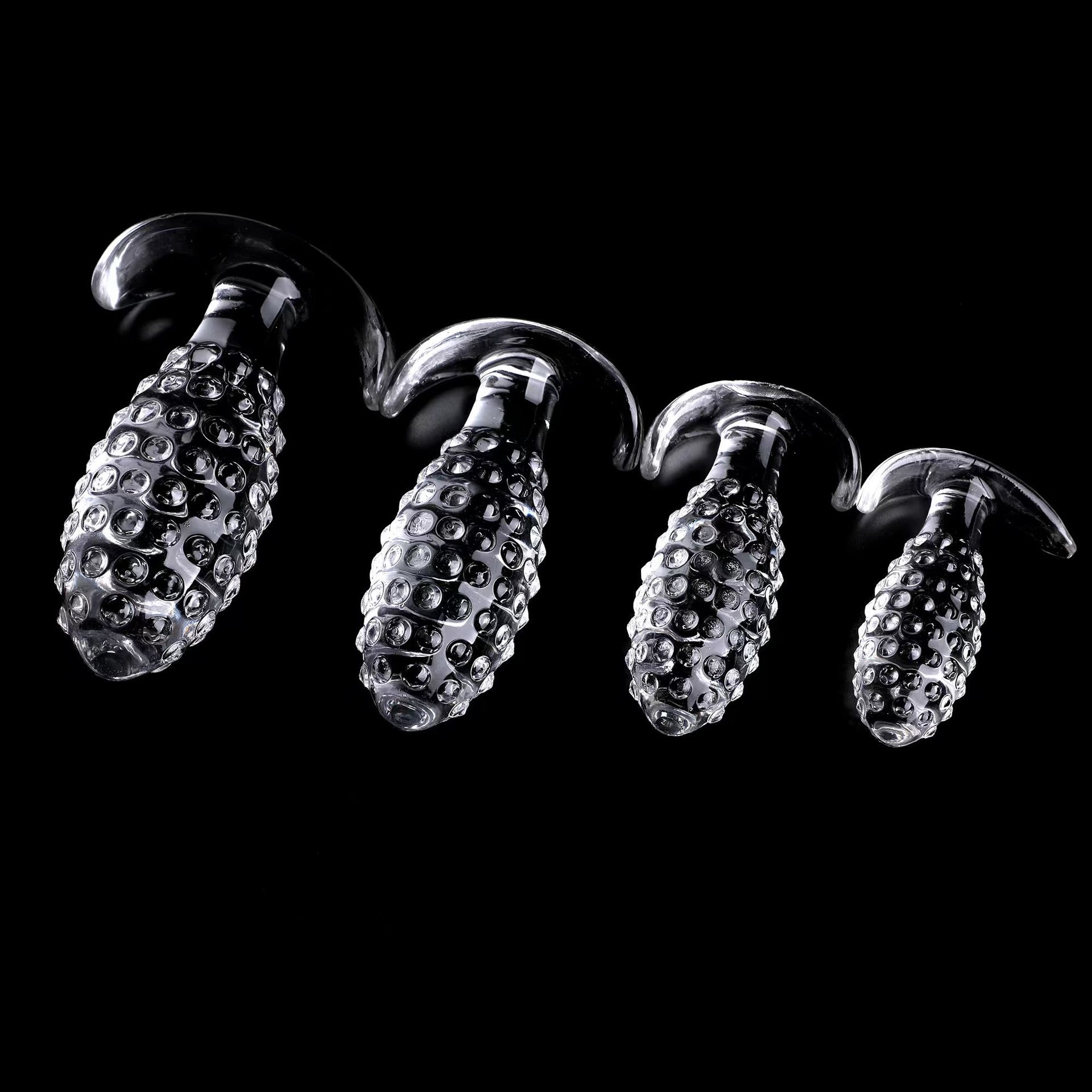 Cross-Border Mini Transparent Wearable Grainy Anal Plug Set Men and Women Anal Massager Masturbator High Quality Sex Toys