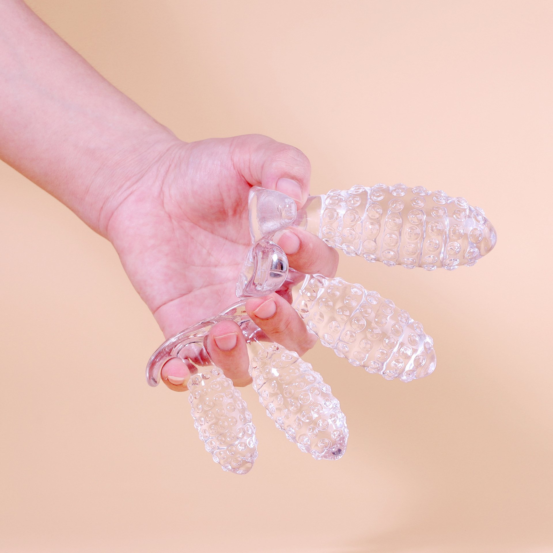 Cross-Border Mini Transparent Wearable Grainy Anal Plug Set Men and Women Anal Massager Masturbator High Quality Sex Toys