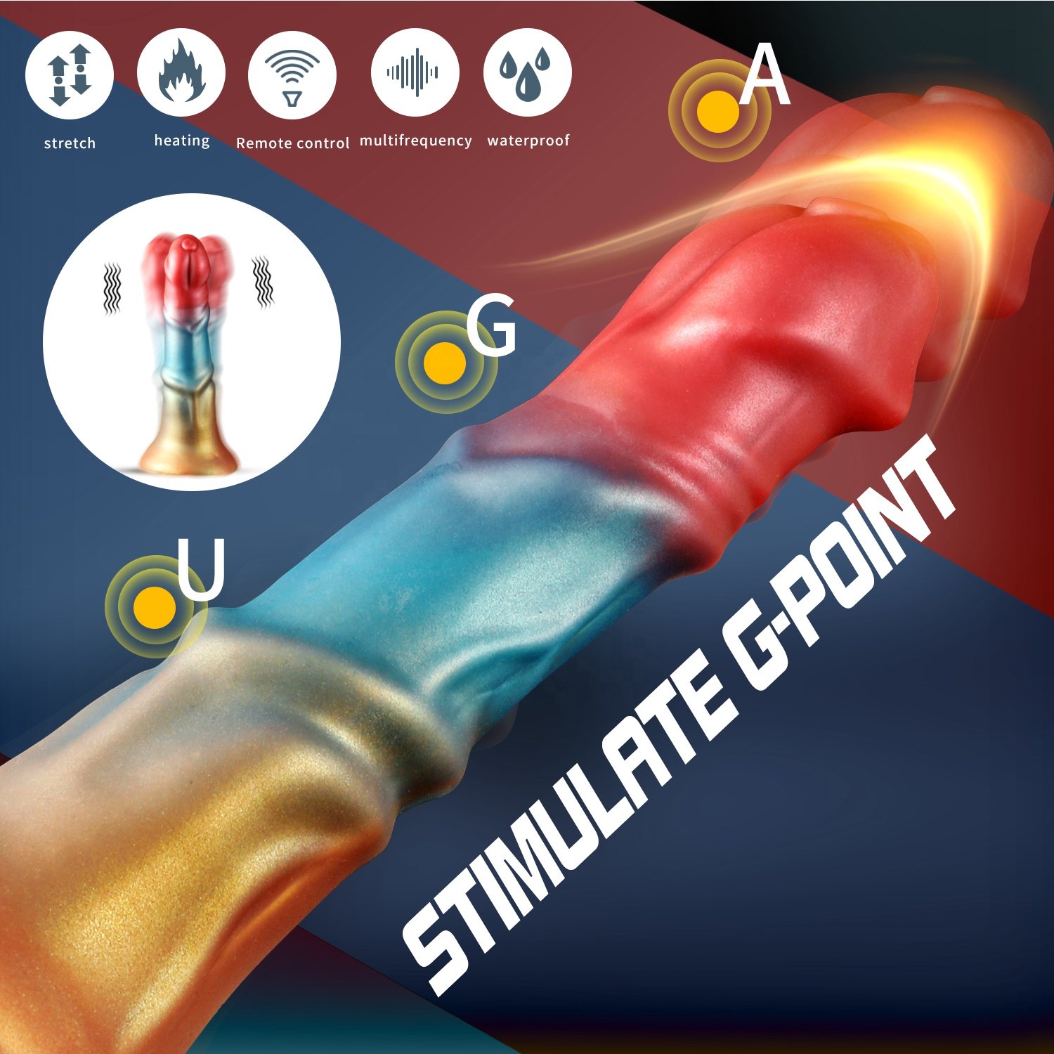 New monster alien dildo Electric Telescopic vibration dildo with US8 charging silicone anal plug with suction up for men women