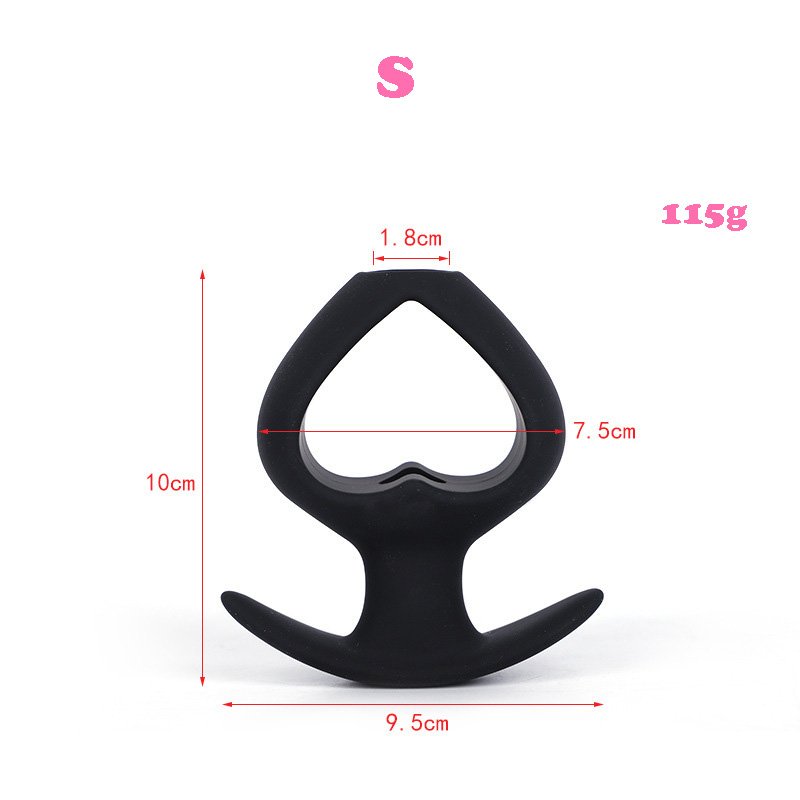 New Heart Hollow Rear Anal Plug Black Peep Vagina for Men and Women Vibrating Tail Butt Plug Enema Cleaning Dilator Sex Supplies