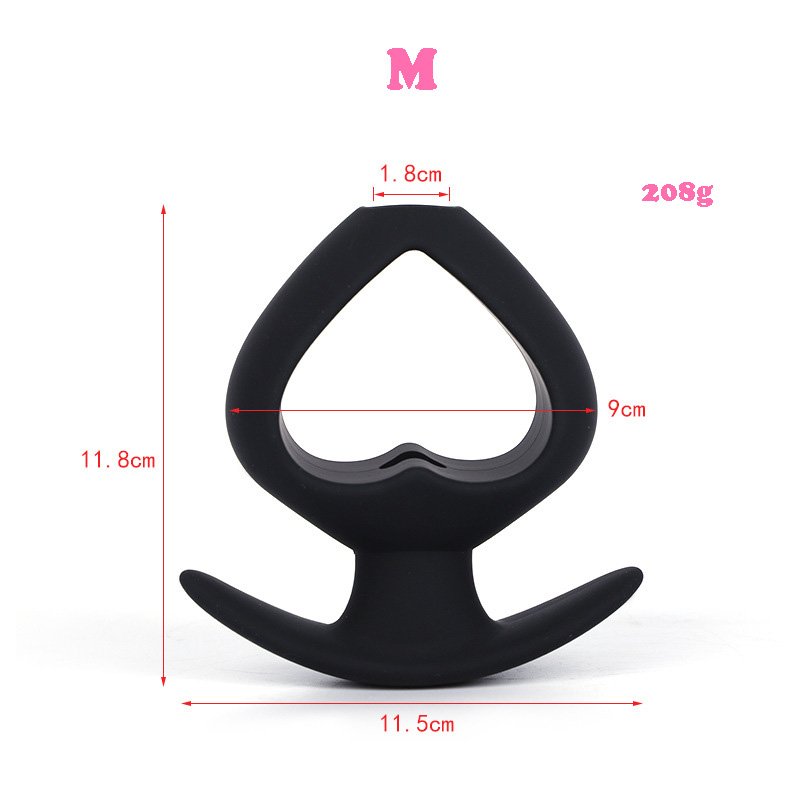 New Heart Hollow Rear Anal Plug Black Peep Vagina for Men and Women Vibrating Tail Butt Plug Enema Cleaning Dilator Sex Supplies