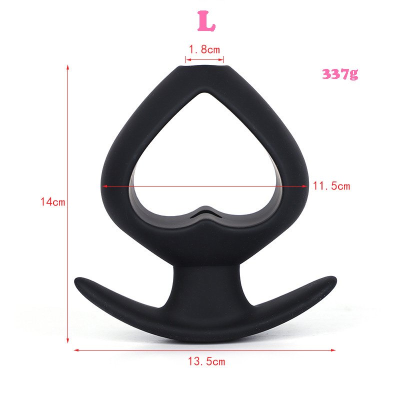 New Heart Hollow Rear Anal Plug Black Peep Vagina for Men and Women Vibrating Tail Butt Plug Enema Cleaning Dilator Sex Supplies