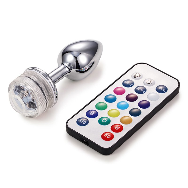 Multi Colors Changing Adult Sex Toys Anal Steel Plug Women Mini Metal Light Up Led Anal Plug With Remote