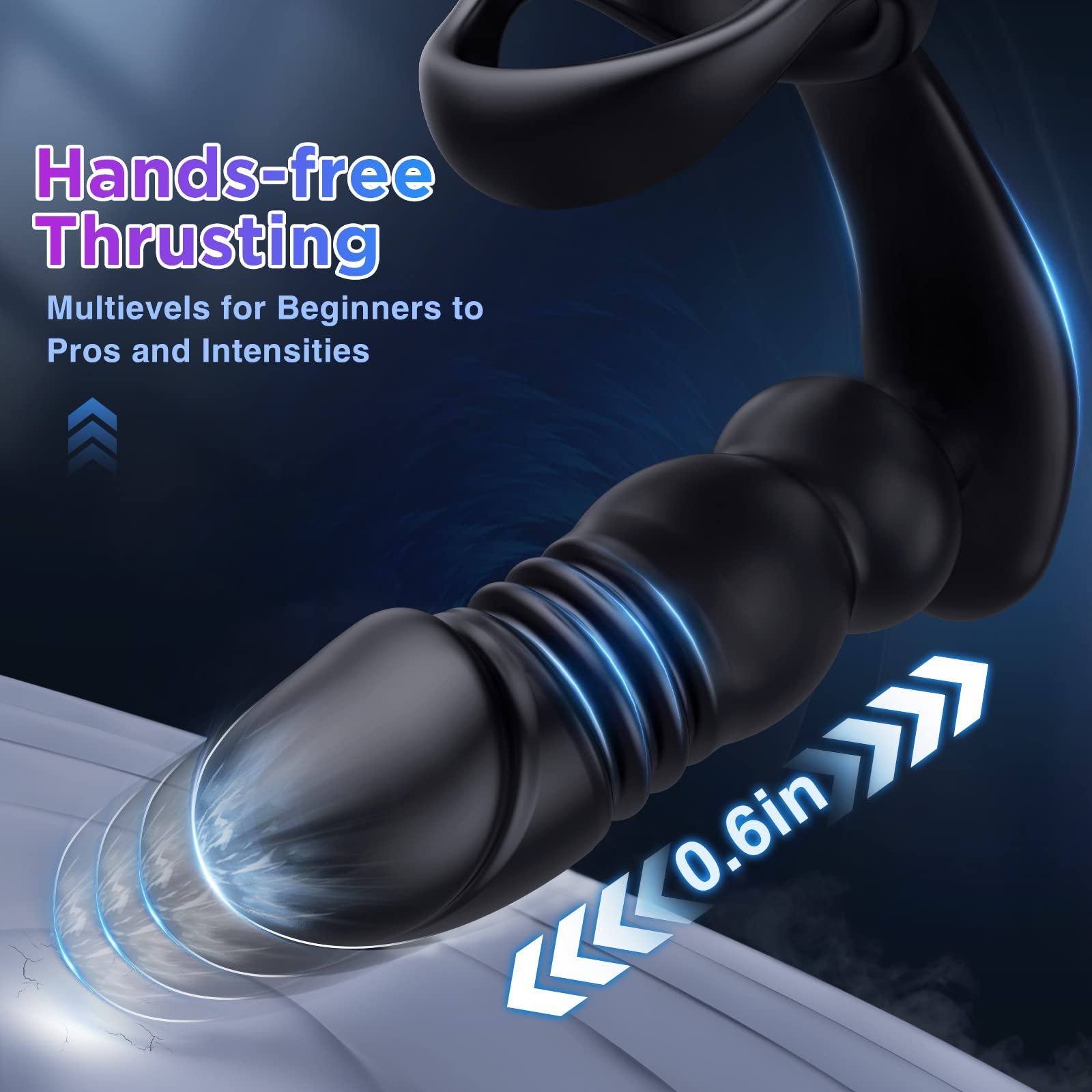 Remote Control Thrusting Anal Beads Dildo Vibrator P Spot G-Spot Masturbation Male Vibrating Prostate Massager with Cock Ring