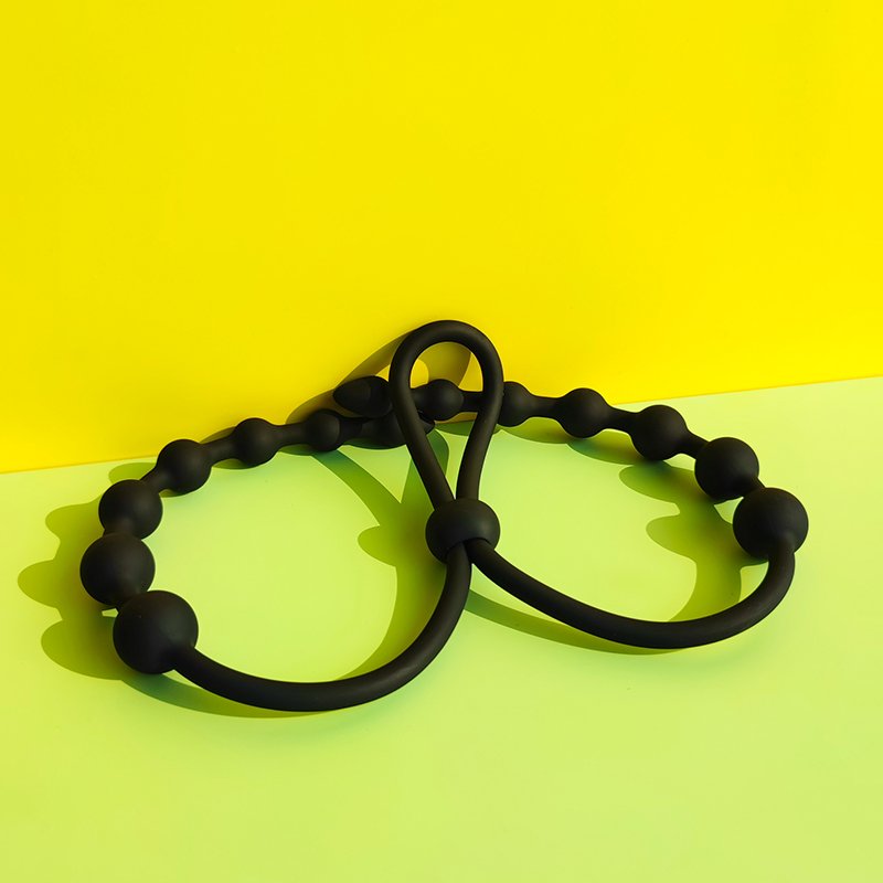 GINYA New Men Cock Ring Anal Beads Toys Male Penis Ring Soft Silicone Couple Sharing Sex Toy Adult Toys For Masturbation