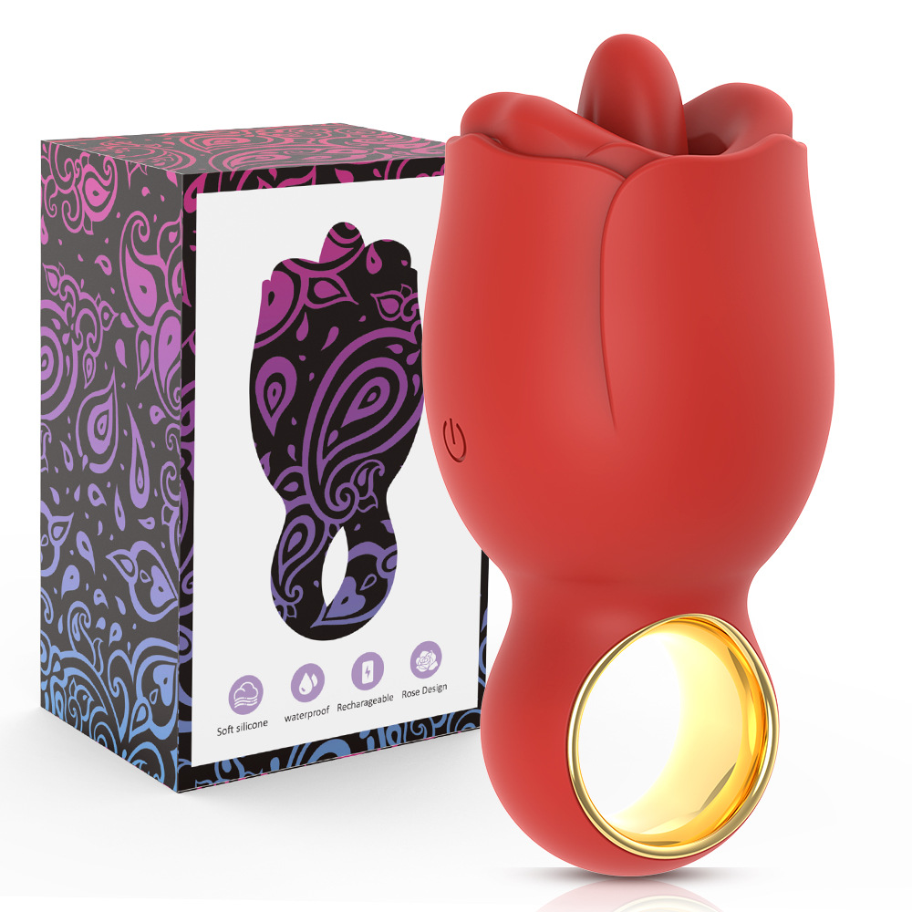 New Smart Rose Tongue Vibrator Licking Clitoris Nipples Anal Masturbator High-Quality Sex Products Toys USB Customizable
