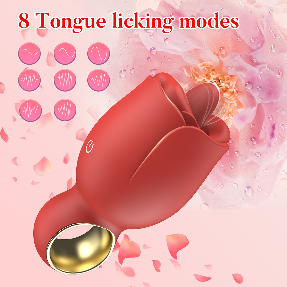 New Smart Rose Tongue Vibrator Licking Clitoris Nipples Anal Masturbator High-Quality Sex Products Toys USB Customizable