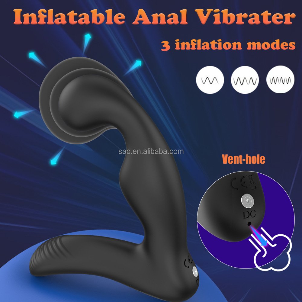 SacKnove Health Beginner Inflatable Remote Medical Grade Silicone Stimulate Anal Vibrator Sex Toys Male Anal Prostate Massager