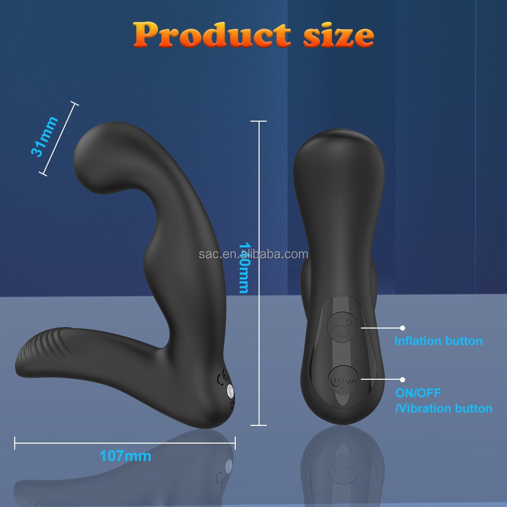 SacKnove Health Beginner Inflatable Remote Medical Grade Silicone Stimulate Anal Vibrator Sex Toys Male Anal Prostate Massager