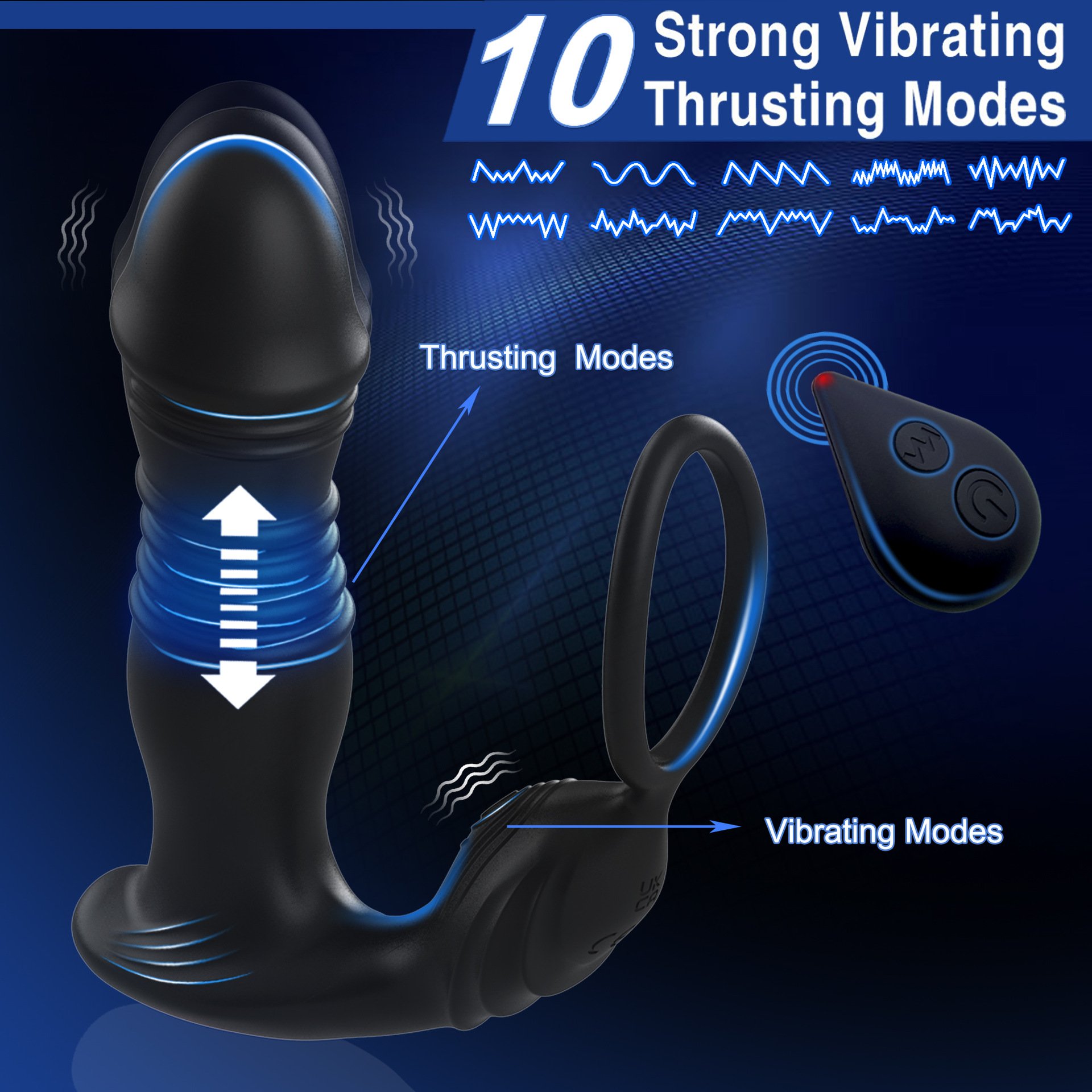 man masturbator Prostate stretching massager thrusting vibrating masturbation sex toy female retractable anal plug vibrator