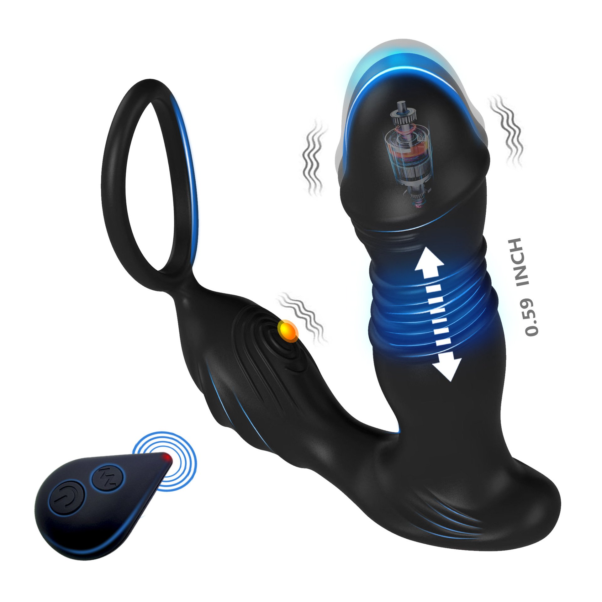 man masturbator Prostate stretching massager thrusting vibrating masturbation sex toy female retractable anal plug vibrator