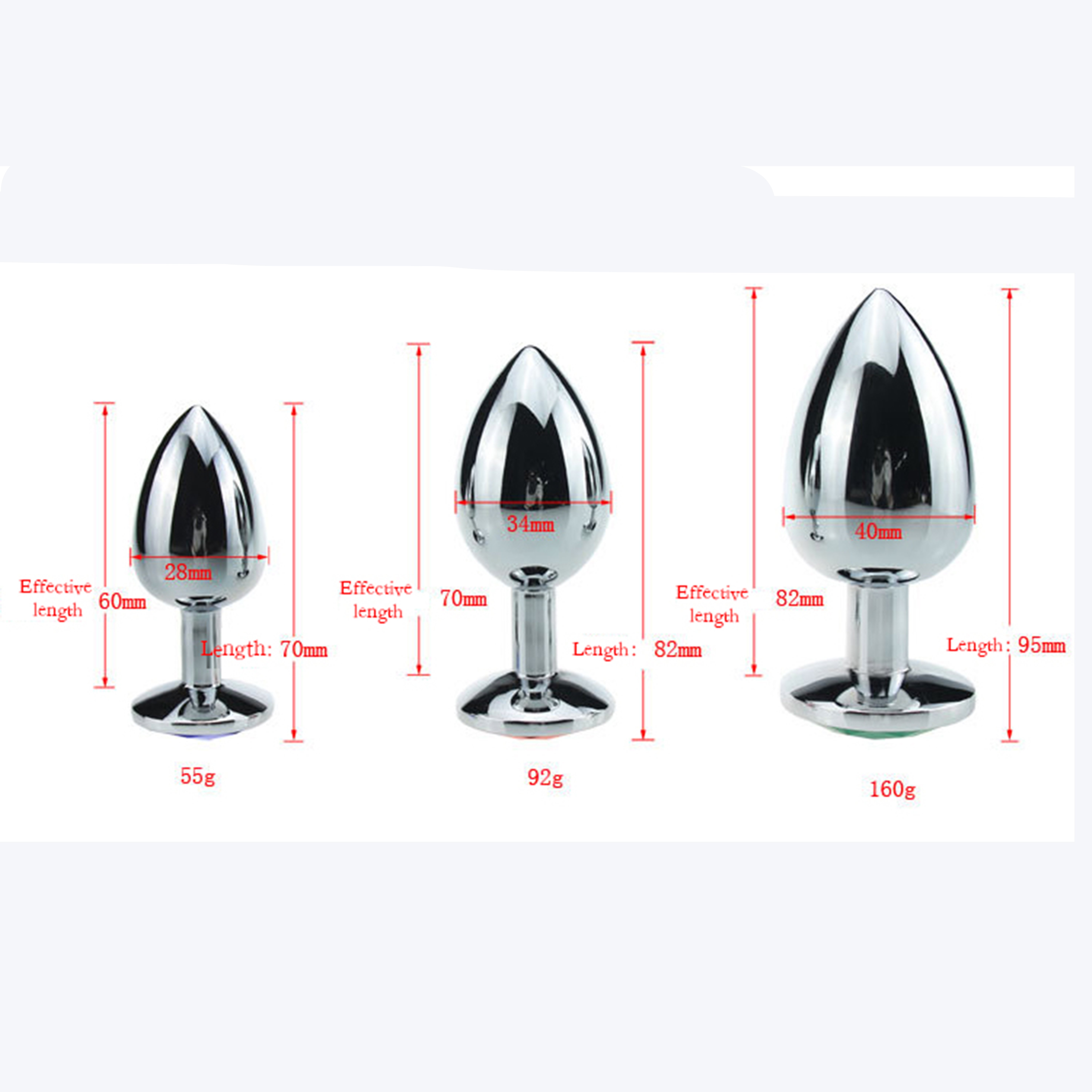 Sexbay 2024 New anal plug set heart-shaped rhinestone 3 size metal butt plug anal sex toy for women and men