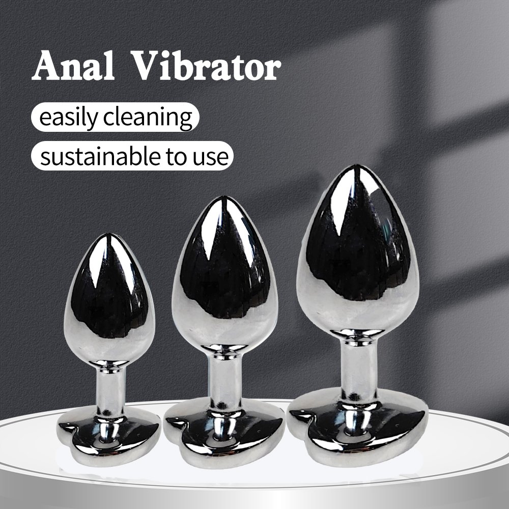 Sexbay 2024 New anal plug set heart-shaped rhinestone 3 size metal butt plug anal sex toy for women and men