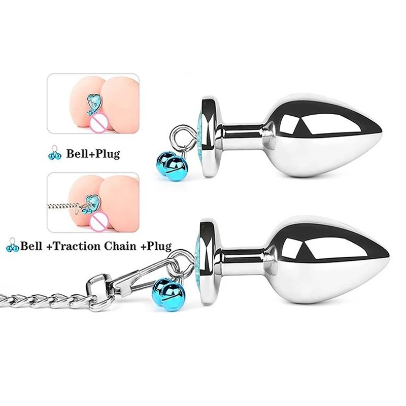 Bells Adult Toys Metal Butt Plug with Leash Aluminium Alloy Anal Sex Toys for Men and Women Juguetes Sexuales