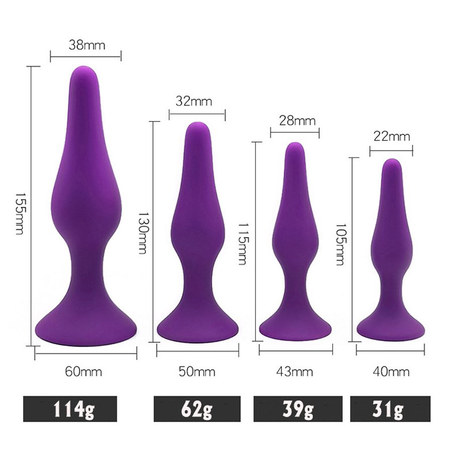 Expand Anal Plugs S M L XL 4 Size Available Extra Long Silicone Butt Plug Anal Sex Toy Pics