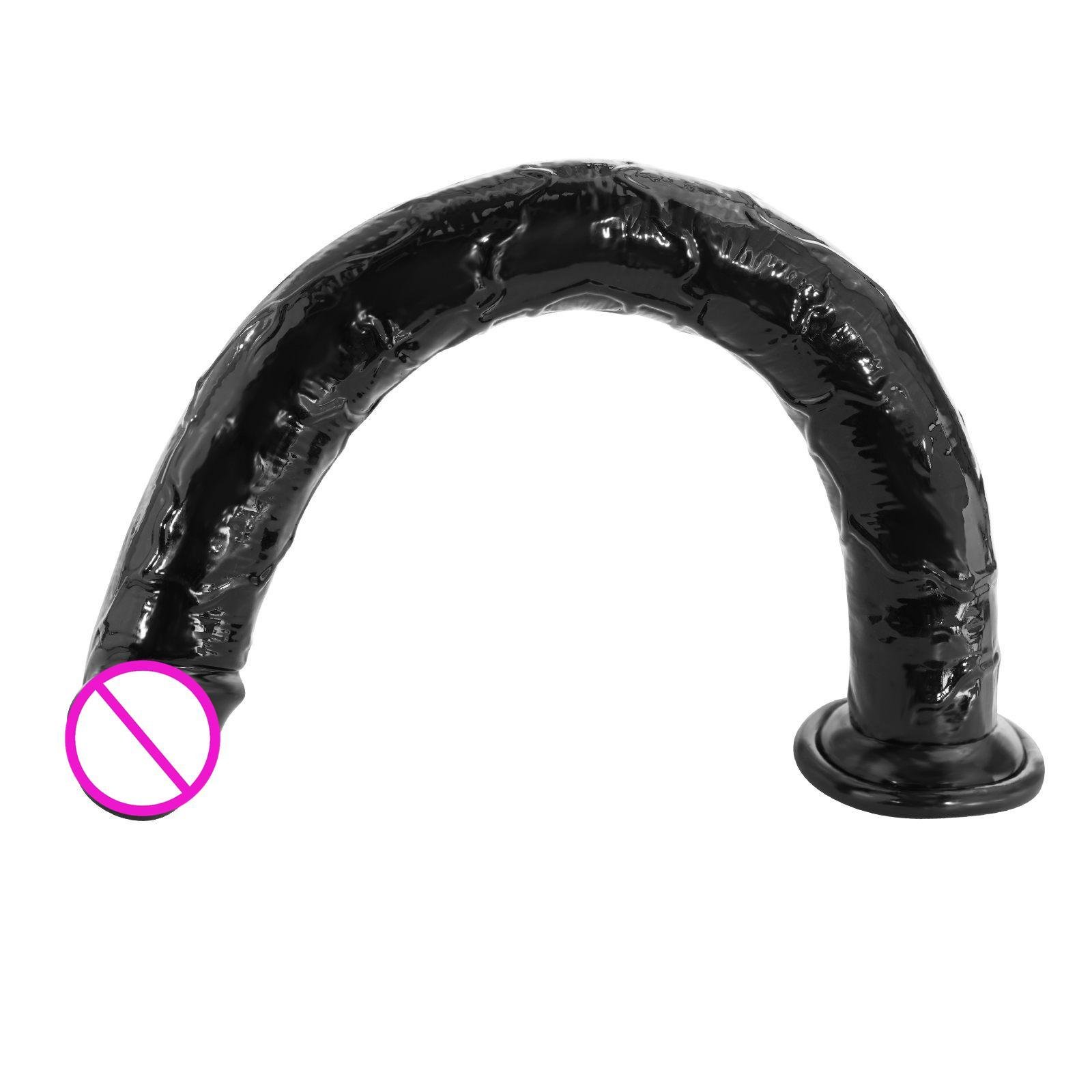 Super Long 18" Black Snake Shape XXL Dildo Anal Plug Vagina G-spot Stimulation Anus Intercourse Penis For Women Men Gay Lesbian