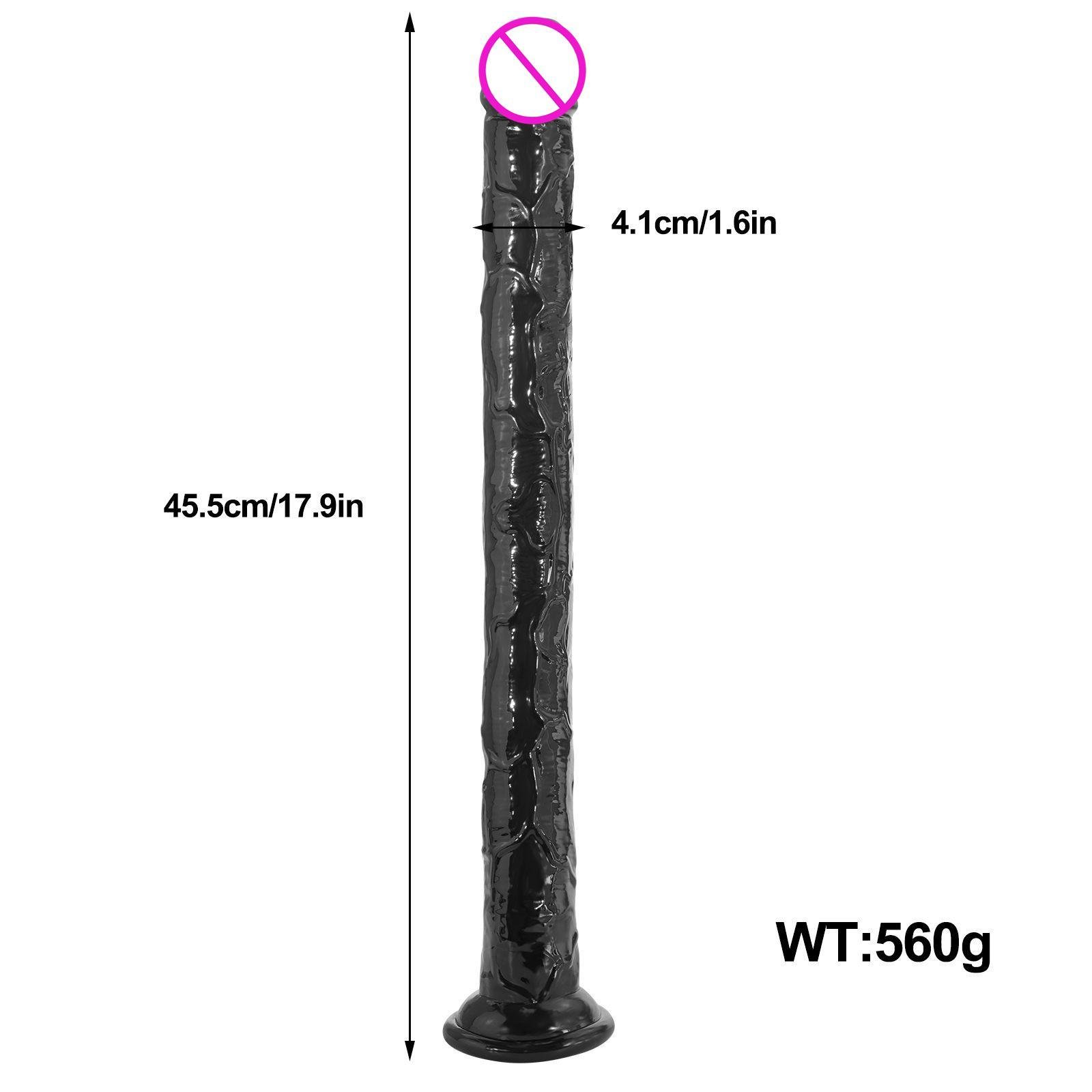 Super Long 18" Black Snake Shape XXL Dildo Anal Plug Vagina G-spot Stimulation Anus Intercourse Penis For Women Men Gay Lesbian