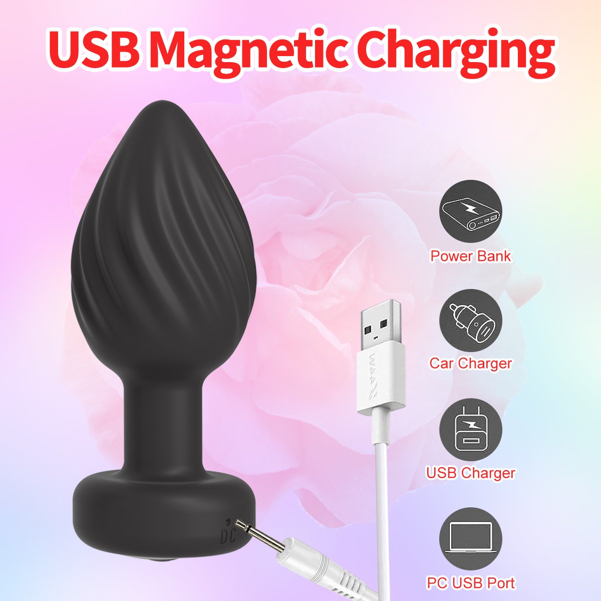 Male And Female Vibration Masturbation Tools Double Ring Remote Control Telescopic Butt Anal Plug Prostate Massager