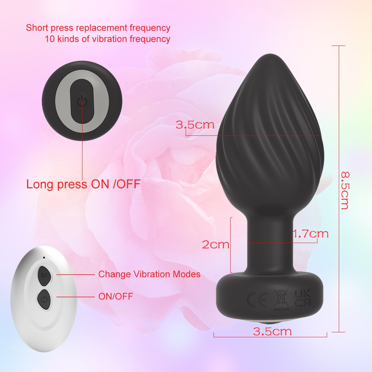 Male And Female Vibration Masturbation Tools Double Ring Remote Control Telescopic Butt Anal Plug Prostate Massager