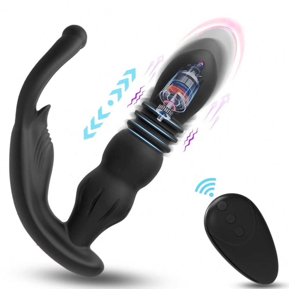 Girlspower Anal Beads Prostate Vibrator Remote Control Expandable Anal Plug Expandable Silicone Ball Squeezer Masturbator