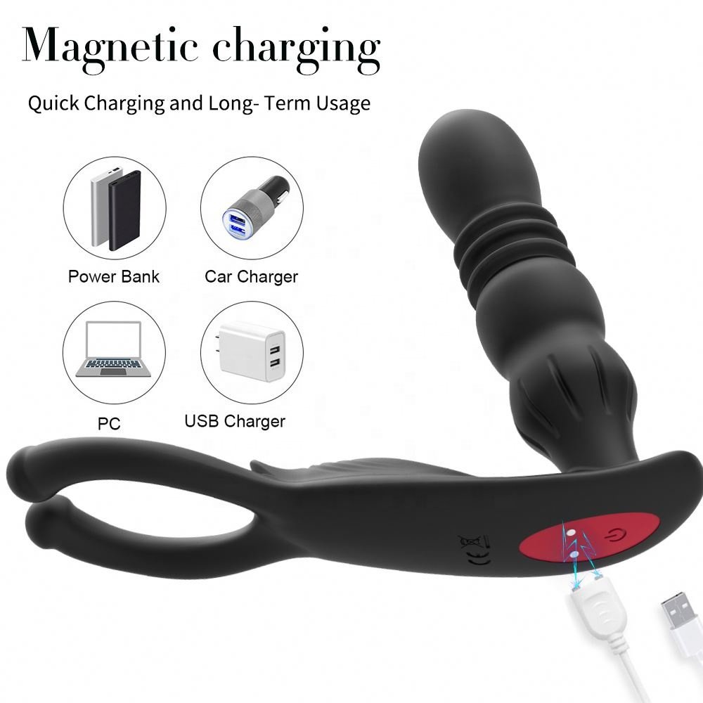 Girlspower Anal Beads Prostate Vibrator Remote Control Expandable Anal Plug Expandable Silicone Ball Squeezer Masturbator