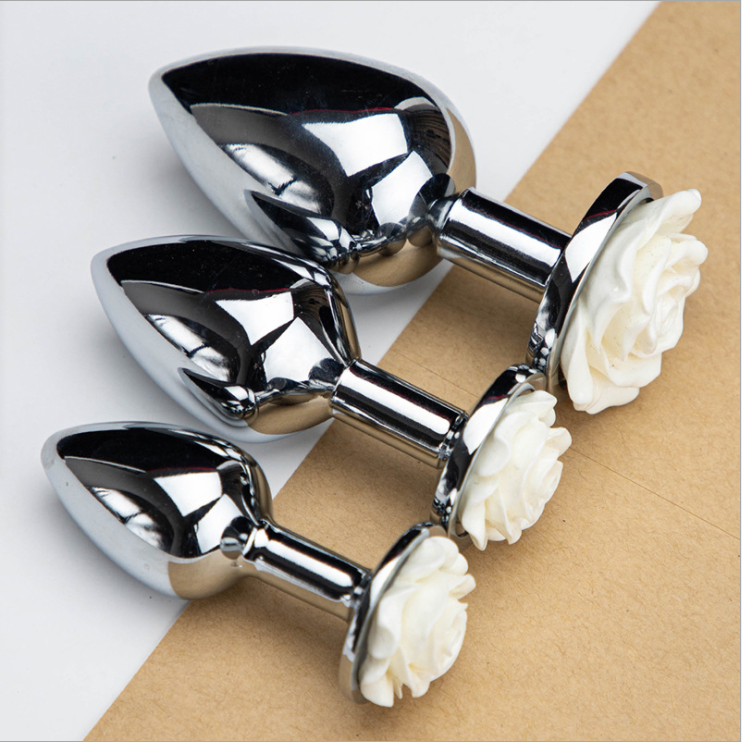 Metal Rose Anal Plug Sex Toys For Women Adult Sex Products Butt Plug Stainless Steel Anal Plug