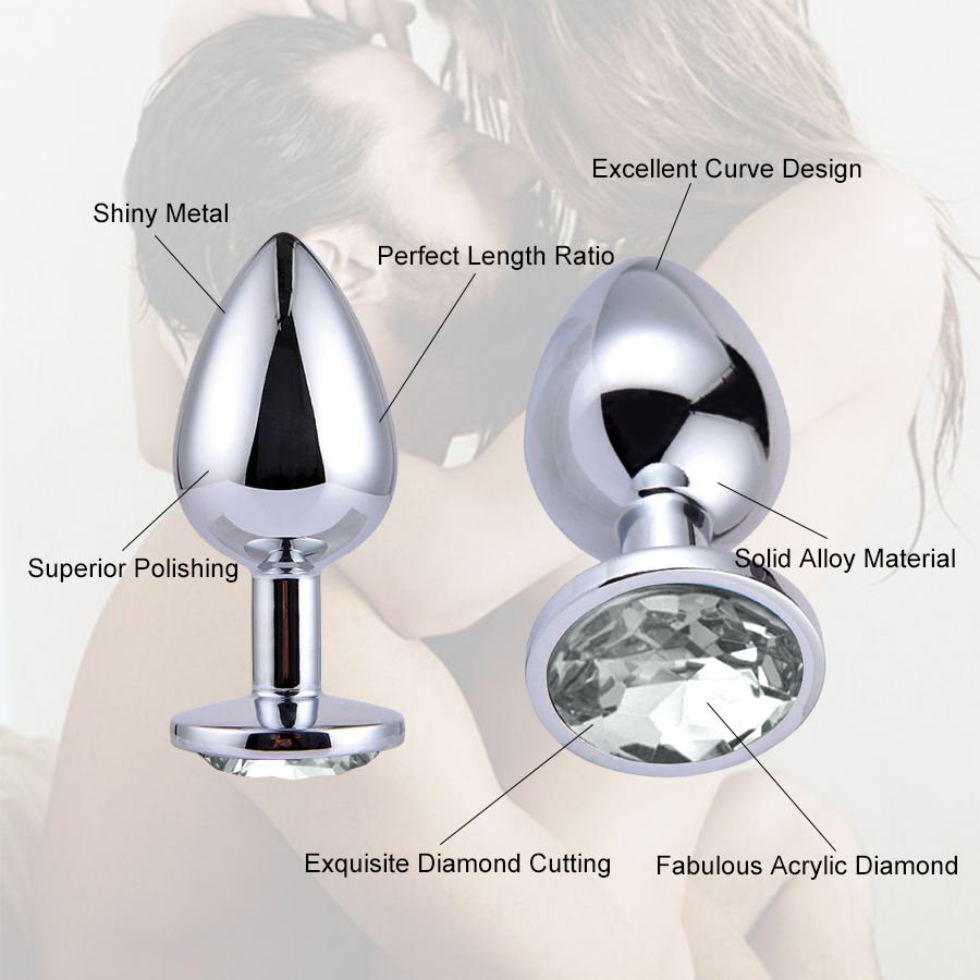sex toys for men and women Crystal Jewelry Metal Anal Plug Smooth Touch Waterproof and Unisex Anal sex toys for couples