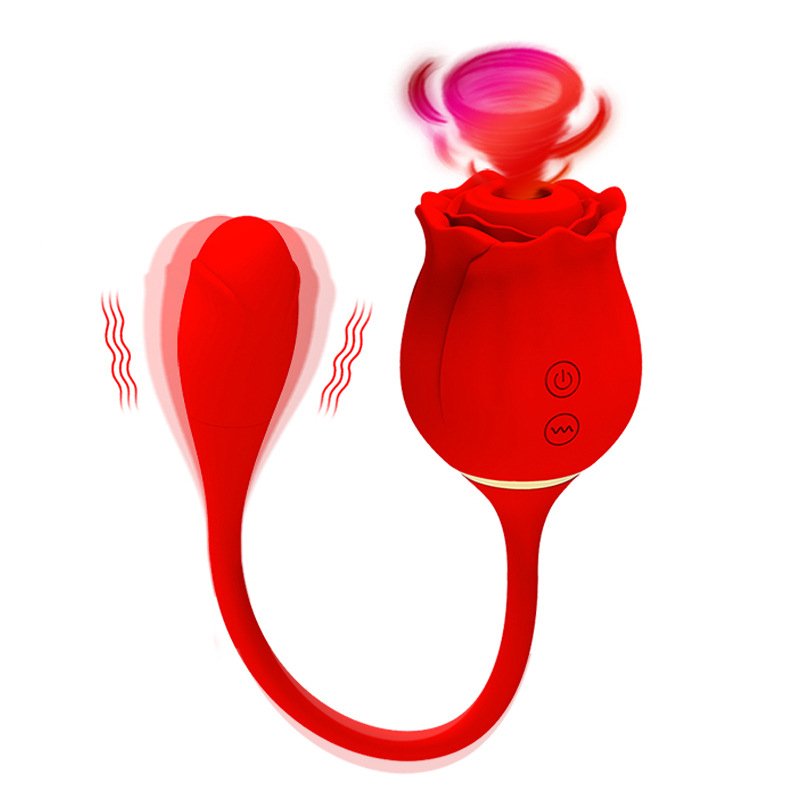 2 in 1 Rose Clitoral Sucking Love Egg Thrusting Vibrator Rose Sex Toy Suction Stimulator Vibrating Adult Sex Toys for Women
