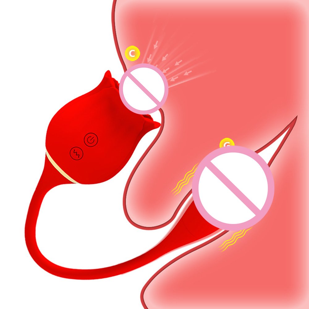 2 in 1 Rose Clitoral Sucking Love Egg Thrusting Vibrator Rose Sex Toy Suction Stimulator Vibrating Adult Sex Toys for Women
