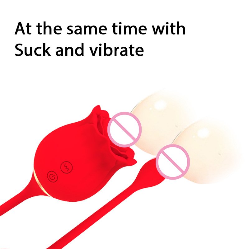 2 in 1 Rose Clitoral Sucking Love Egg Thrusting Vibrator Rose Sex Toy Suction Stimulator Vibrating Adult Sex Toys for Women