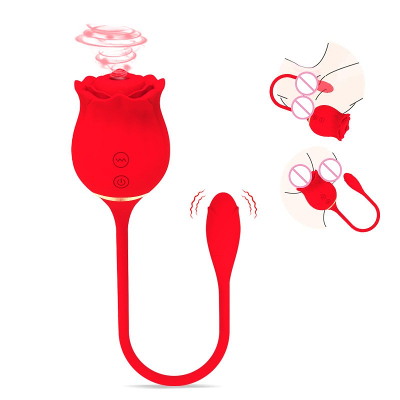 2 in 1 Rose Clitoral Sucking Love Egg Thrusting Vibrator Rose Sex Toy Suction Stimulator Vibrating Adult Sex Toys for Women