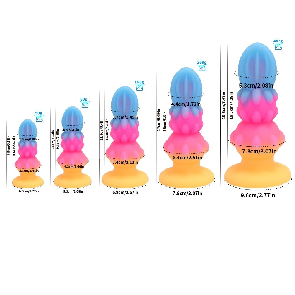 Factory Direct Sale Soft Colorful Silicone Anal Plug Butt Toy for Adults Large Huge Thrusting Anal Sex Toy for Men Sexy Toys