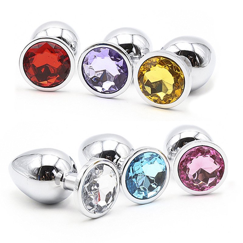 Cheap Adult Sex Toys Metal 3 Pieces Set Vagina Butt Stimulator Stainless Steel Expand Jeweled Anal Plug For Women