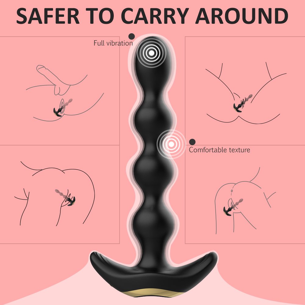 Silicone Remote Control Vaginal Vibrator Vibration Butt Plug Prostate Massager Anal Sex Toys Anal Beads