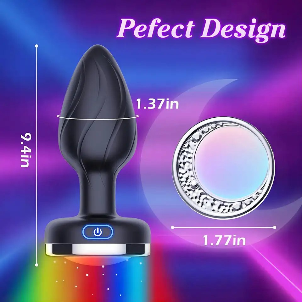 Led Flashing Remote Control Vibrating Anal Sex Toy Male Prostate Massager Silicone Anal Plug Butt Plug Anal Vibrator For Men