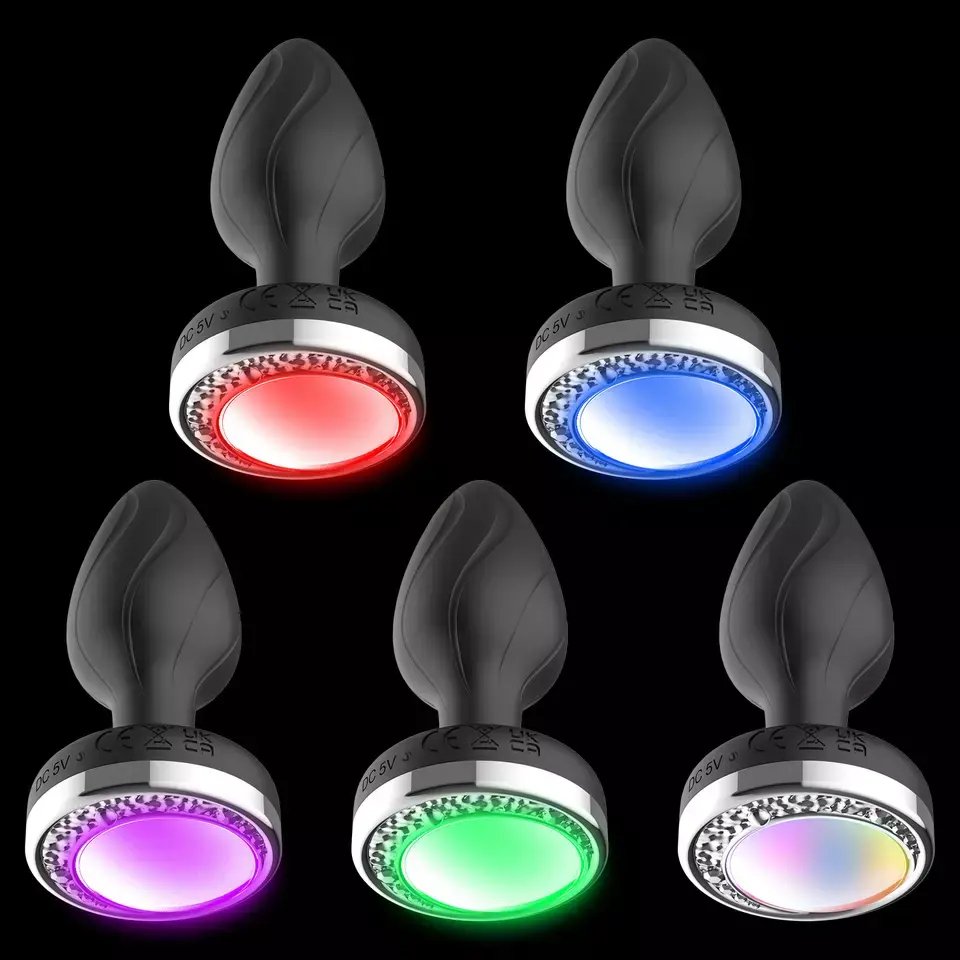 Led Flashing Remote Control Vibrating Anal Sex Toy Male Prostate Massager Silicone Anal Plug Butt Plug Anal Vibrator For Men