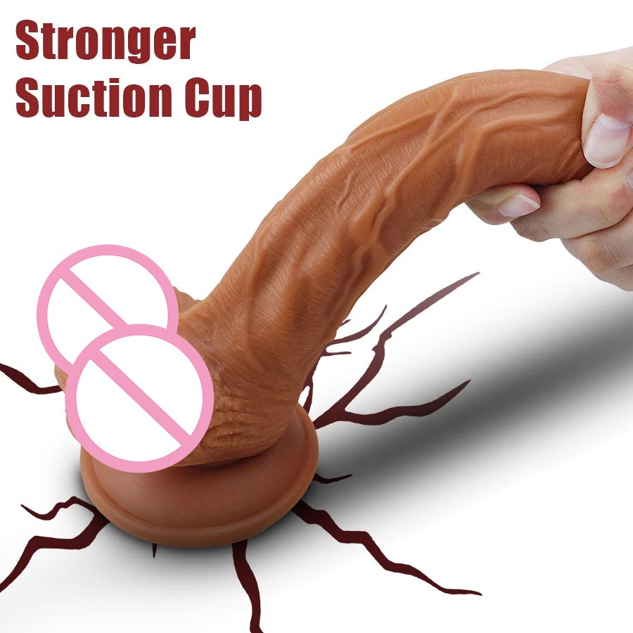 Realistic Dildo Lifelike Huge Penis with Strong Suction Cup for Hands-free for Vaginal G-spot and Anal Play dildos for men