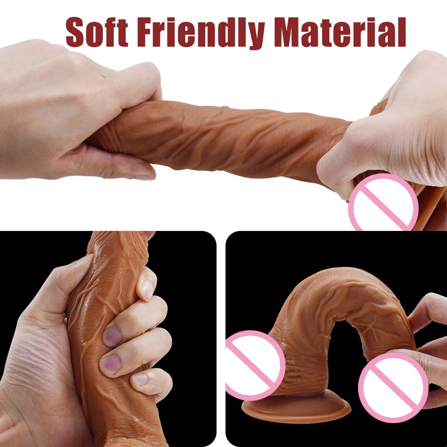 Realistic Dildo Lifelike Huge Penis with Strong Suction Cup for Hands-free for Vaginal G-spot and Anal Play dildos for men