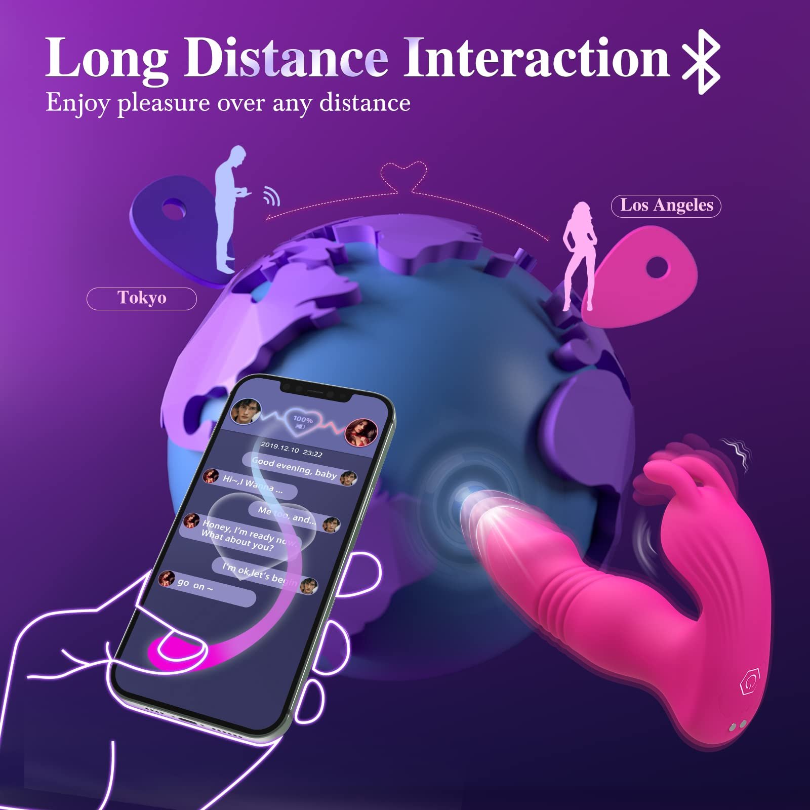Aizhilian Butterfly 2 in 1 vibrator with telescopic and vibrations is selling directly by factory