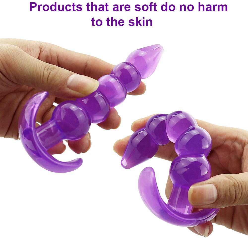 Female anal plugs g spot orgasm anal posterior transparent full silicone five beads adult masturbation erotic sex toys