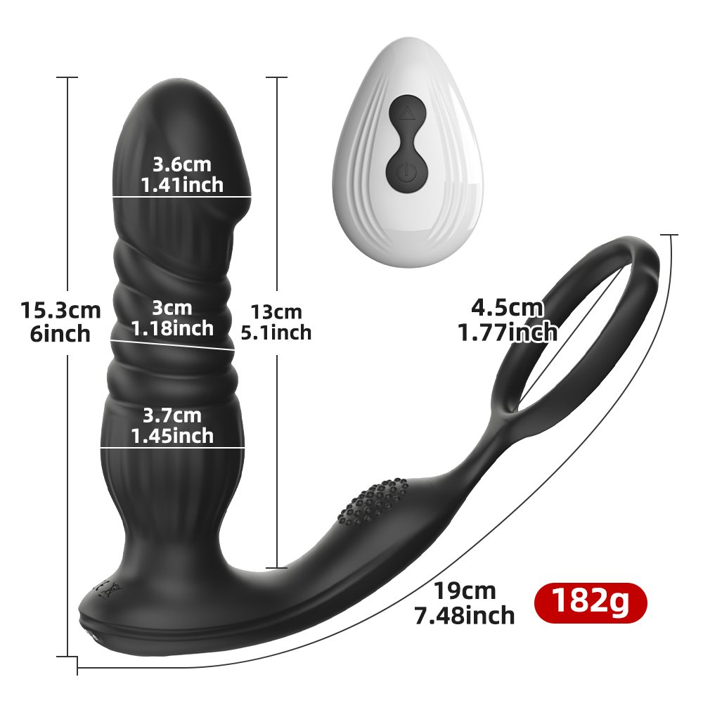 Male Thrusting Vibrator Prostate Massager For Men Gay Penis Ring Butt Plug Prostate Massage Stimulator Anal Sex Toy For Couples