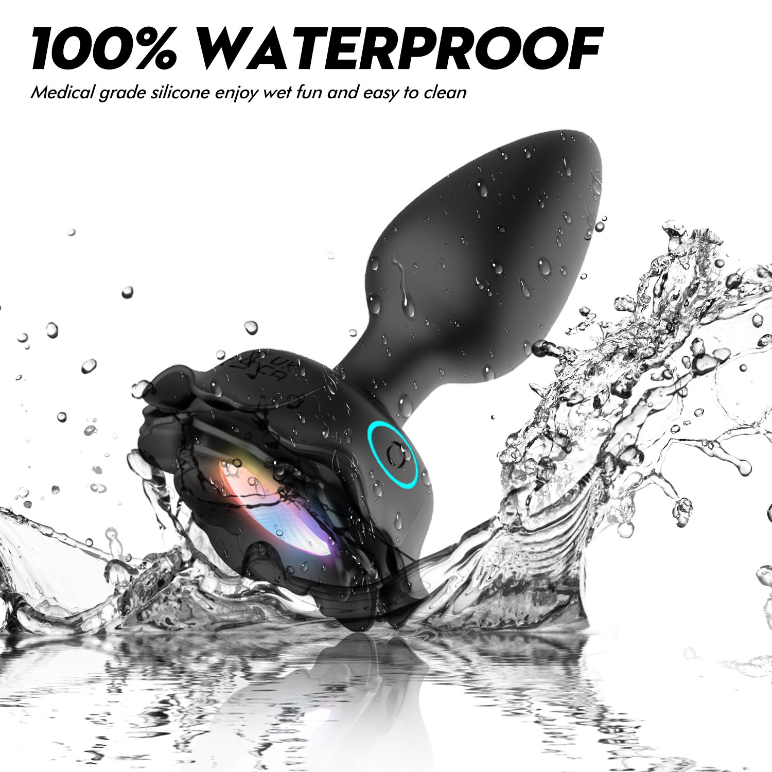 Aizhilian Remote Control Rose Vibrator LED Anal Plug Sex Toys with 10 Frequency Vibration Silicone Light Up Anal Plug