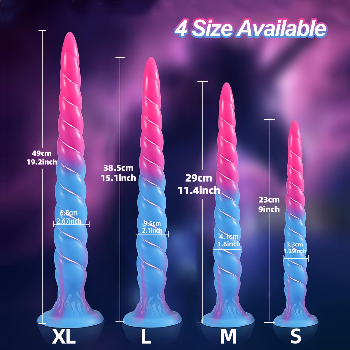 Super Long Luminous Plug Anal Dildos Colourful Glowin Big Anal Plug for Women Men Soft Buttplugs with Suction Cup Anus Sex Toys