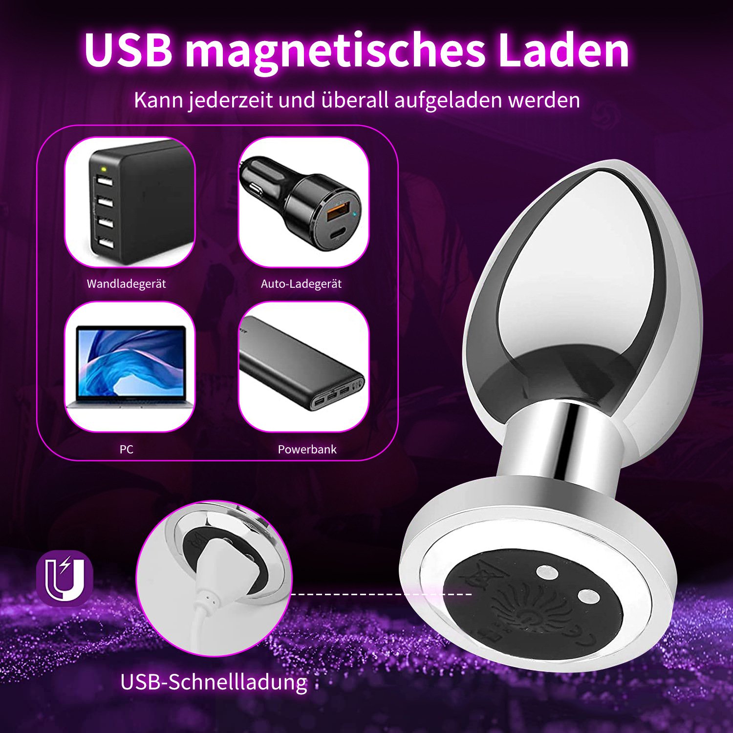 Hot selling metal prostate massager anal vibrating butt plug vibrator for adult women men sex toys