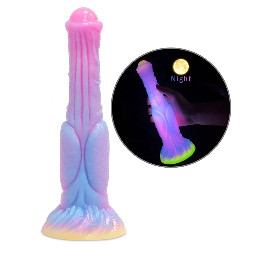 Large Soft Silicone Female Dildo Toy Luminous Thrusting Wearable with Strong Suction Anal Toys Couples Wearable Sex Toy Women