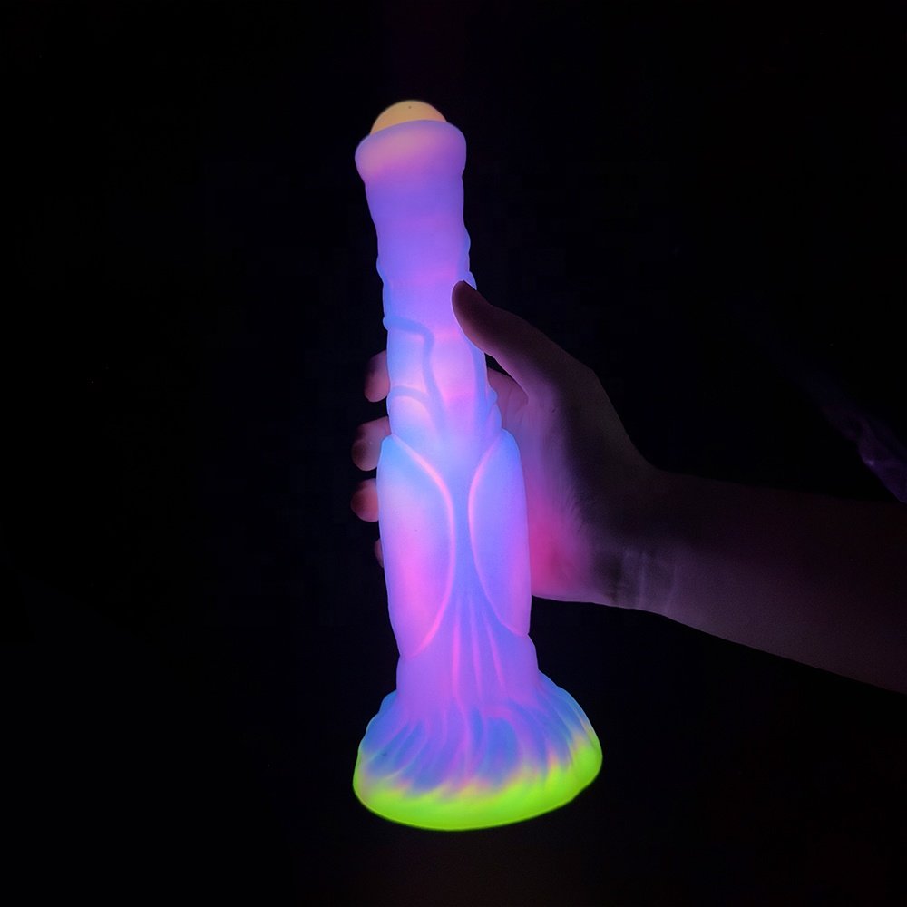 Large Soft Silicone Female Dildo Toy Luminous Thrusting Wearable with Strong Suction Anal Toys Couples Wearable Sex Toy Women