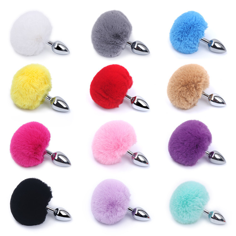 Short Rabbit Tail Anal Plug Anal Toys Coseplay Toys Color Metal Butt Plug Sex Toys for Woman