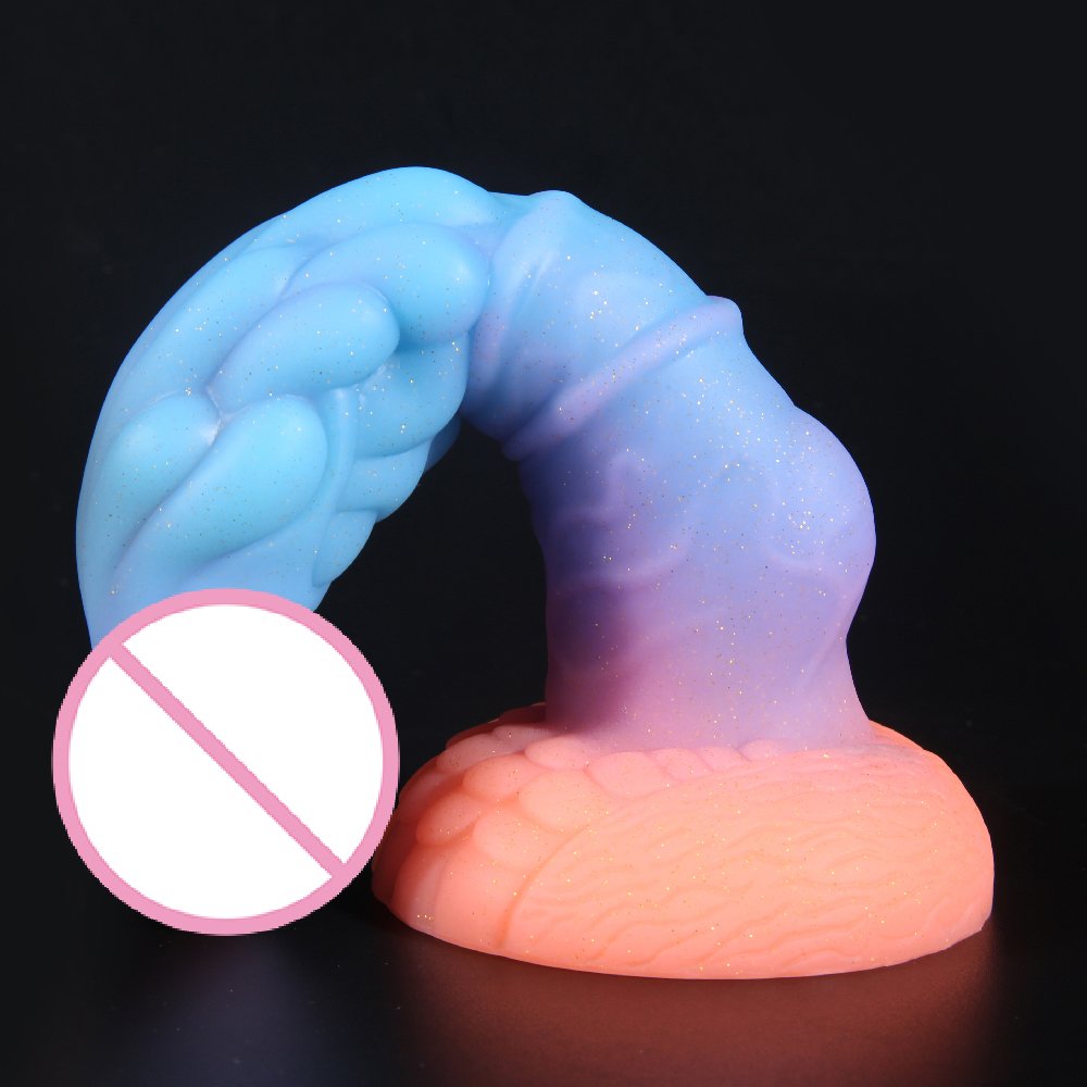 8.7 inch color Thick Silicone Anal Sex Toys Glow in Dark Dildo realista consoladores para mujeres grandes with Suction Cup