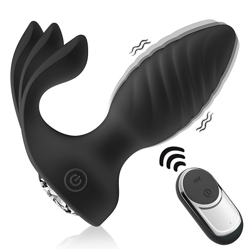Double Vibration Anal Massage Plug Diamond Dual Stimulation Adult Sex Toys Silicone Butt Plug Sexy SM Anus For Women Men Dildos